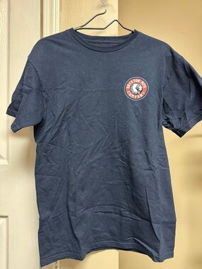 Brixton Navy Short Sleeve Crew Neck Tee with Chest Emblem